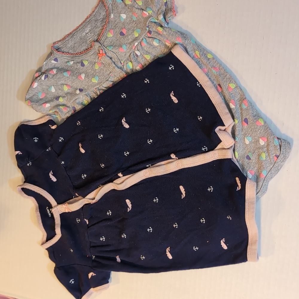 Carter's Navy and Gray Baby One Pieces